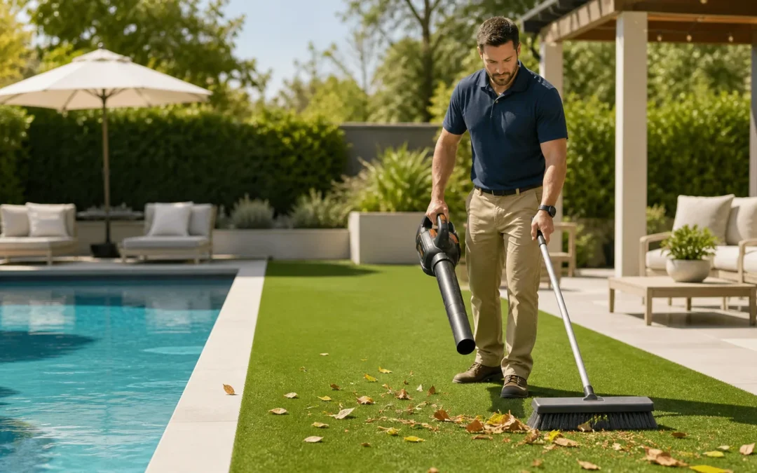 What Artificial Turf Pool Decks Look Like After Summer